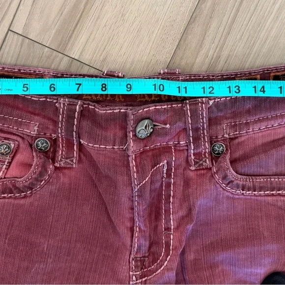 Rock Revival Men's Erkal Burgundy Red Acid Wash Straight Jeans